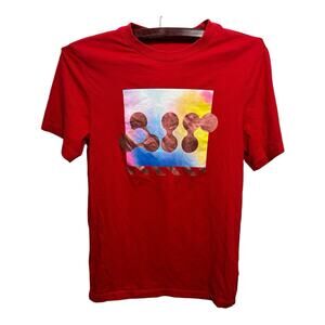 Nike The Nike Tee Men's Sm Red Cotton Nike Air Bubble Letter Tee Athleisure